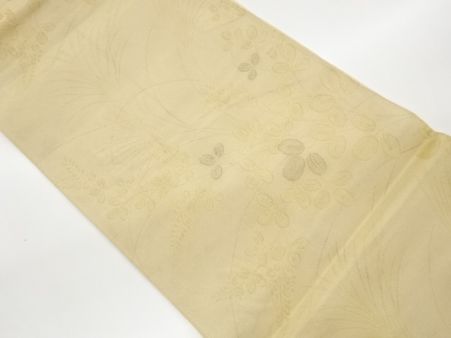  紗 萩模様織出し袋帯